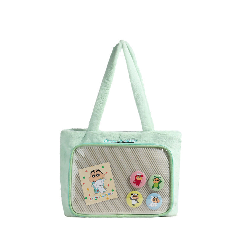Cute Plush Simple Daily Commuting Large Shoulder Bags