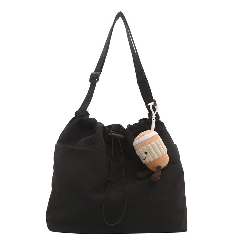 Women's Korean Style Leisure Artistic Canvas Fashion Drawstring Crossbody Bags