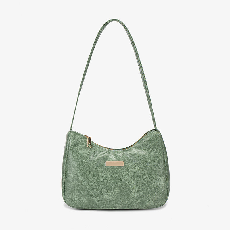 Fashionable Oily Leather Glossy Underarm Trendy Armpit Bags