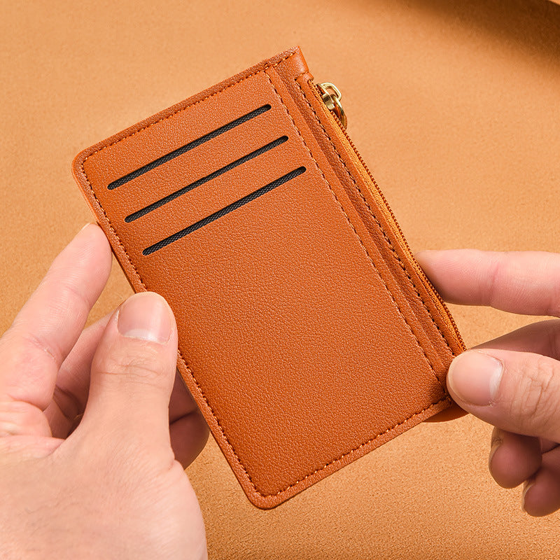 Women's Simple Multiple Slots Zipper Large Capacity Card Holder