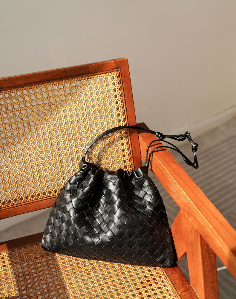 Woven Cloud Drawstring Garbage Fashion Sheepskin Handbags