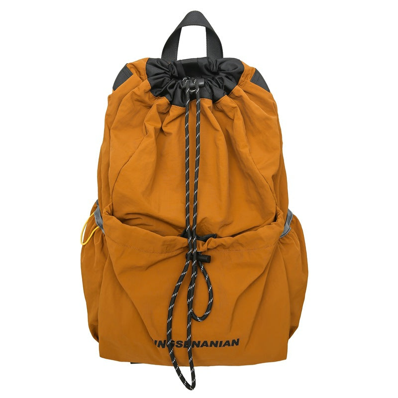 Men's Solid Color Simple Drawstring Trendy Junior's Backpacks