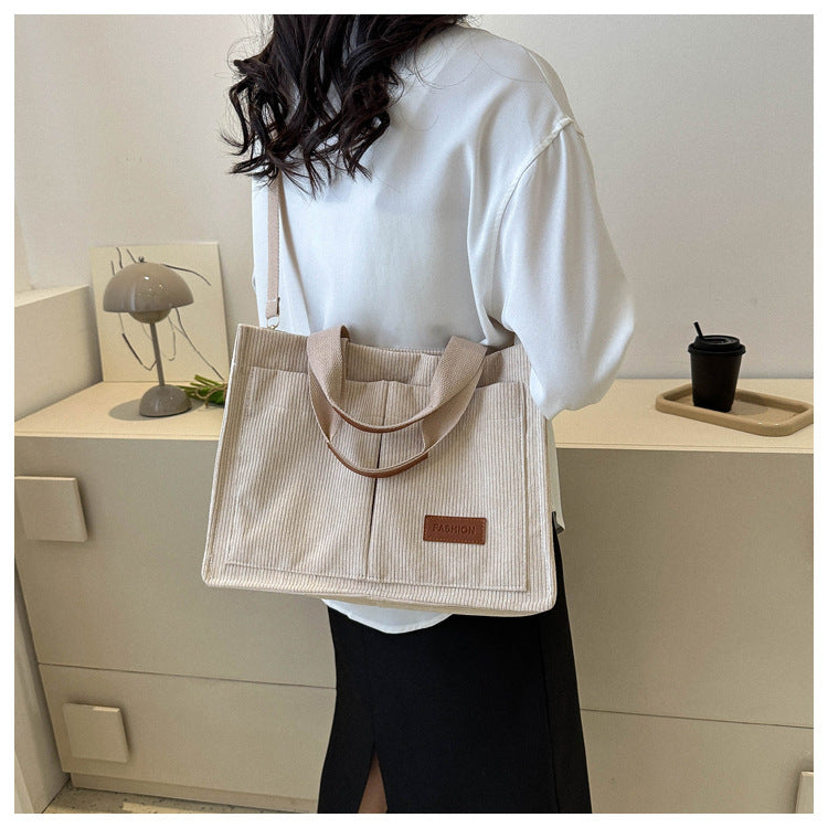 Comfortable Innovative Corduroy Large Capacity Fashion Shoulder Bags