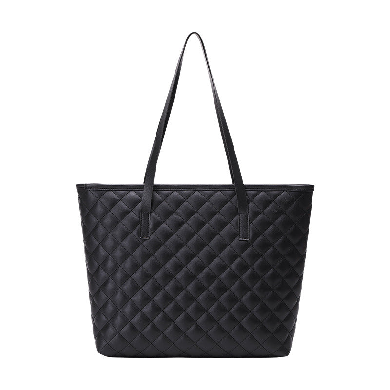 Women's Rhombus High Texture Large Capacity Commuter Tote Bags