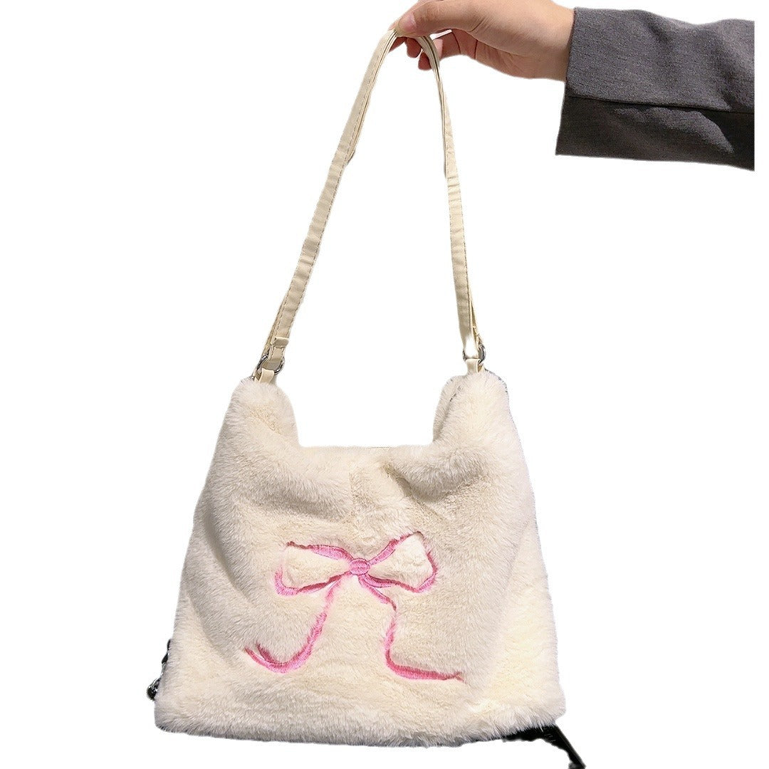 Women's Furry Large Capacity Totes Fashion Underarm Arm Bags