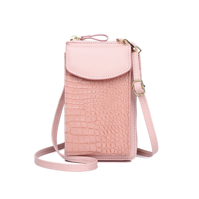 Women's Mobile Vertical Cover Mini Crocodile Pattern Phone Bags