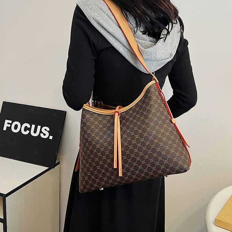 Women's Advanced Sense Material Handmade Big Pocket Shoulder Bags