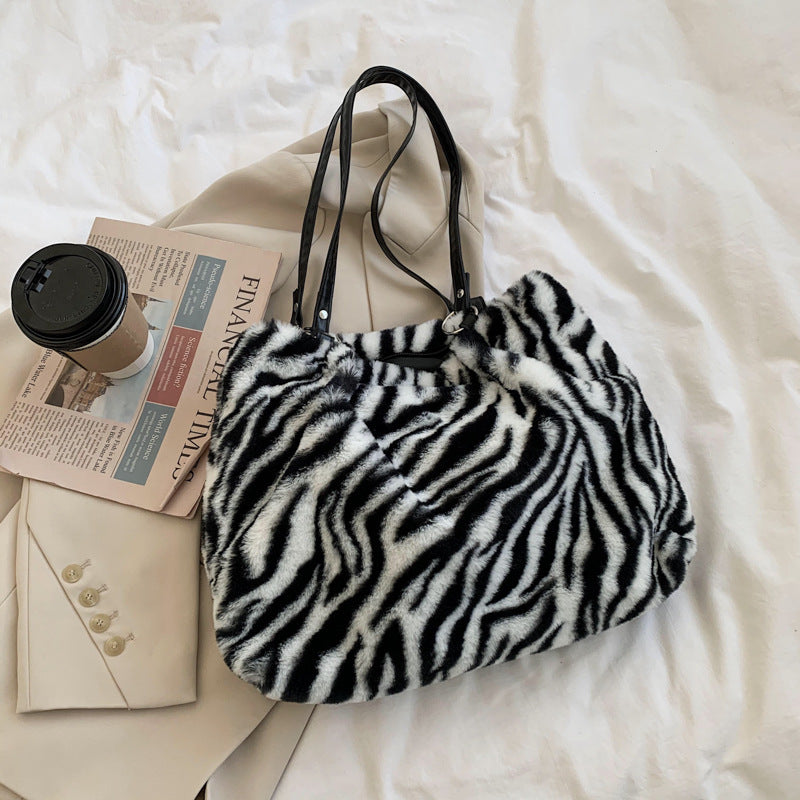Personality Large Capacity Fur Popular Korean Shoulder Bags