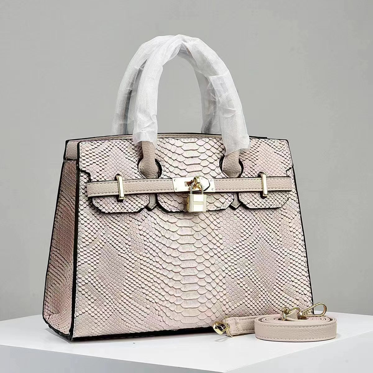 Women's Fashion Large Capacity Bright Leather Stone Shoulder Bags