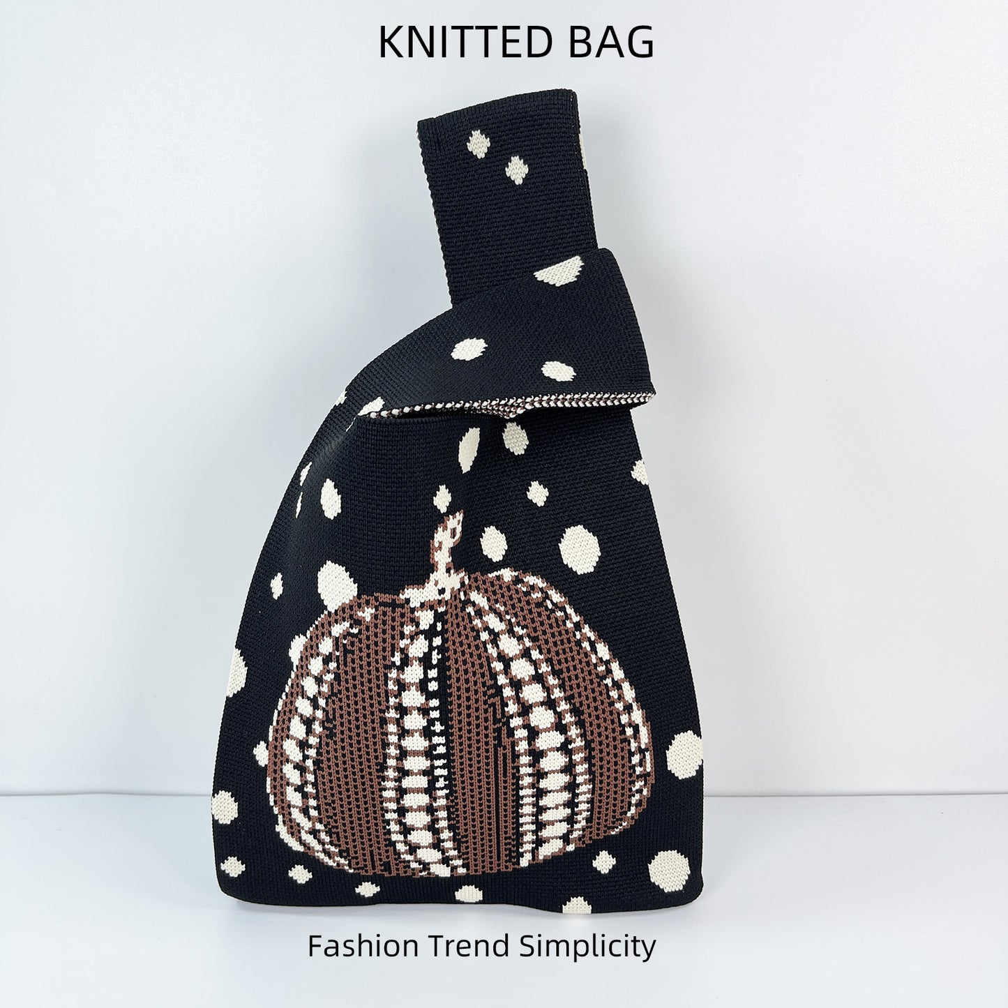 Soft Glutinous Pumpkin Knitted Fashionable Large Handbags