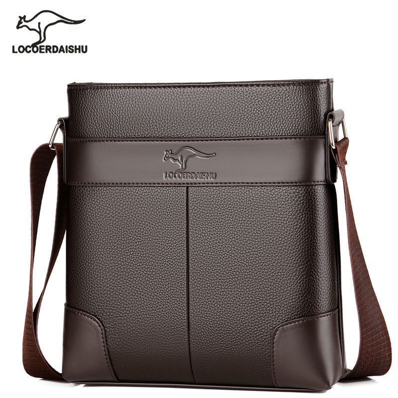 Men's Authentic Leather Tactile Feel Flap Document Men's Messenger Bags