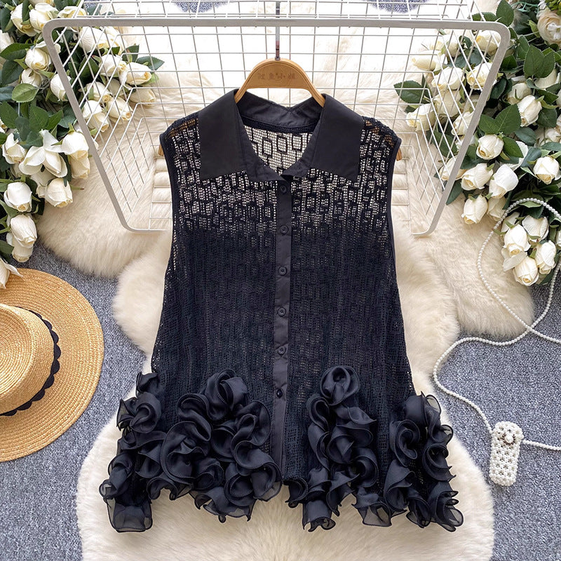 Women's European Goods Fashionable Summer Design Sense Niche Irregular Blouses