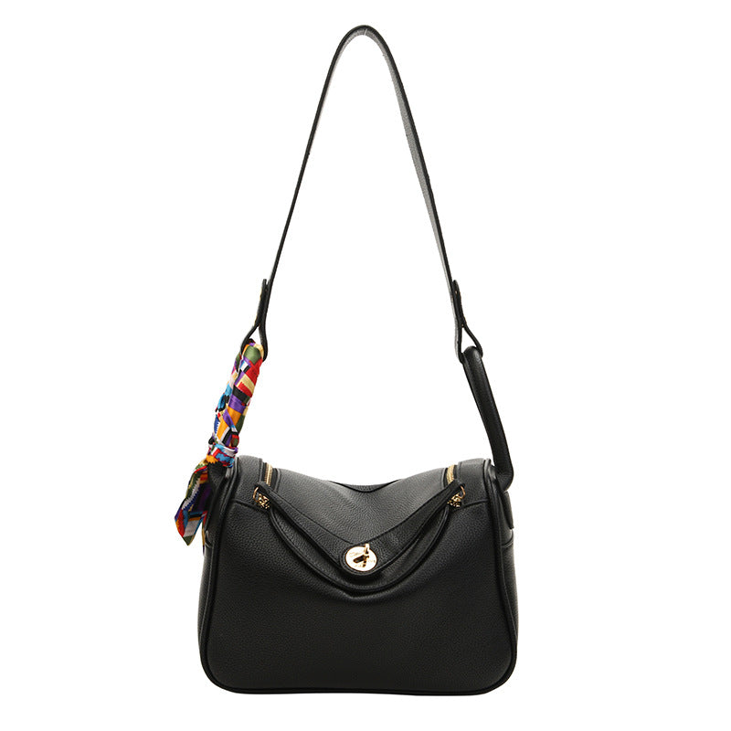 Women's Style Fashion Lychee Pattern Double Pull Shoulder Bags