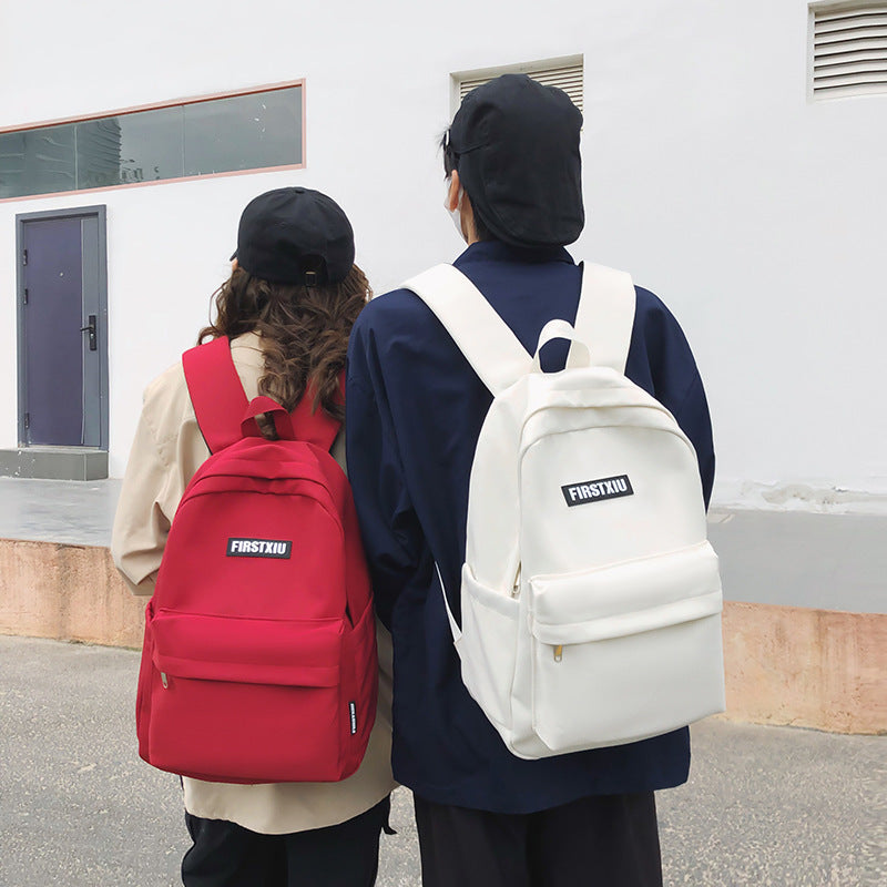 Women's Junior High College Solid Color Minimalist Backpacks