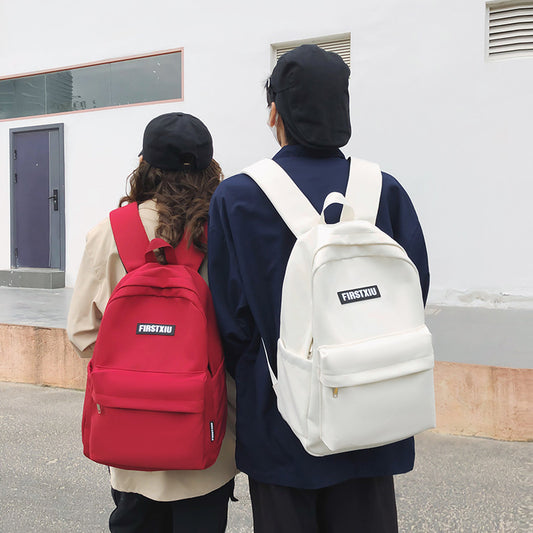 Women's Junior High College Solid Color Minimalist Backpacks