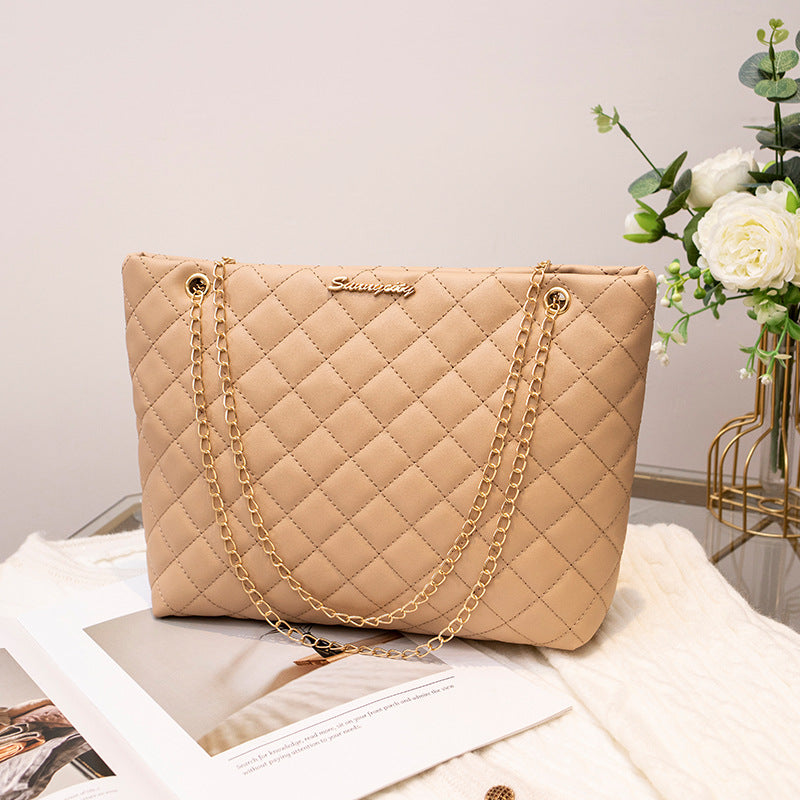 Women's Niche Diamond Quilted Big Chain High-grade Shoulder Bags