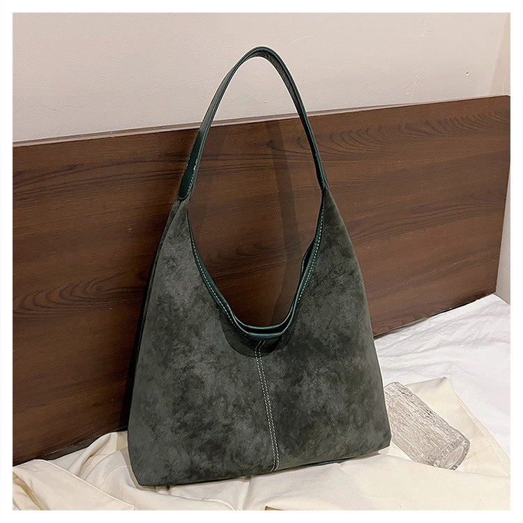 Women's Fashion Large Capacity Versatile Retro Frosted Shoulder Bags