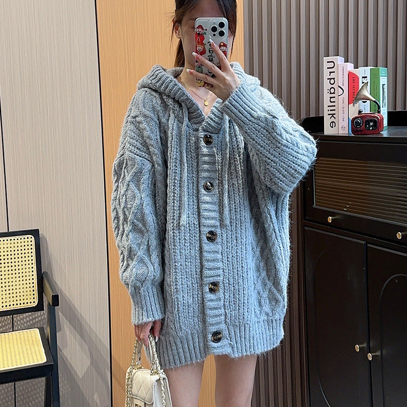 Women's Large Version Idle Style High-grade Thickened Knitwear