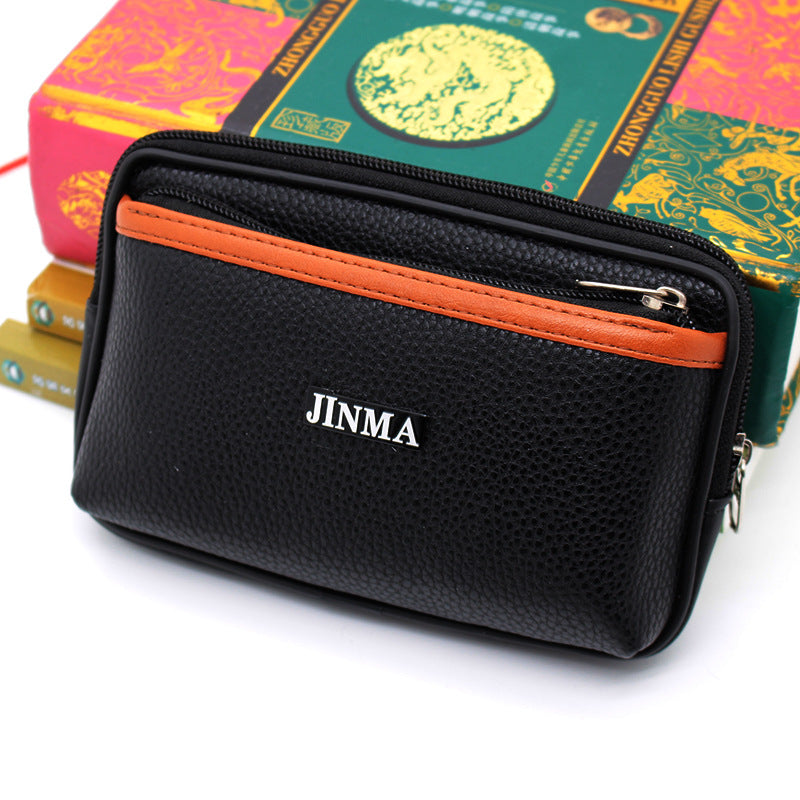 Men's Horizontal Vertical Leather Mobile For Construction Phone Bags