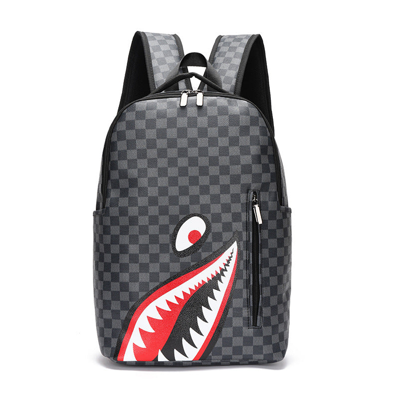 Men's Computer Fashion Trend Plaid Large Capacity Backpacks