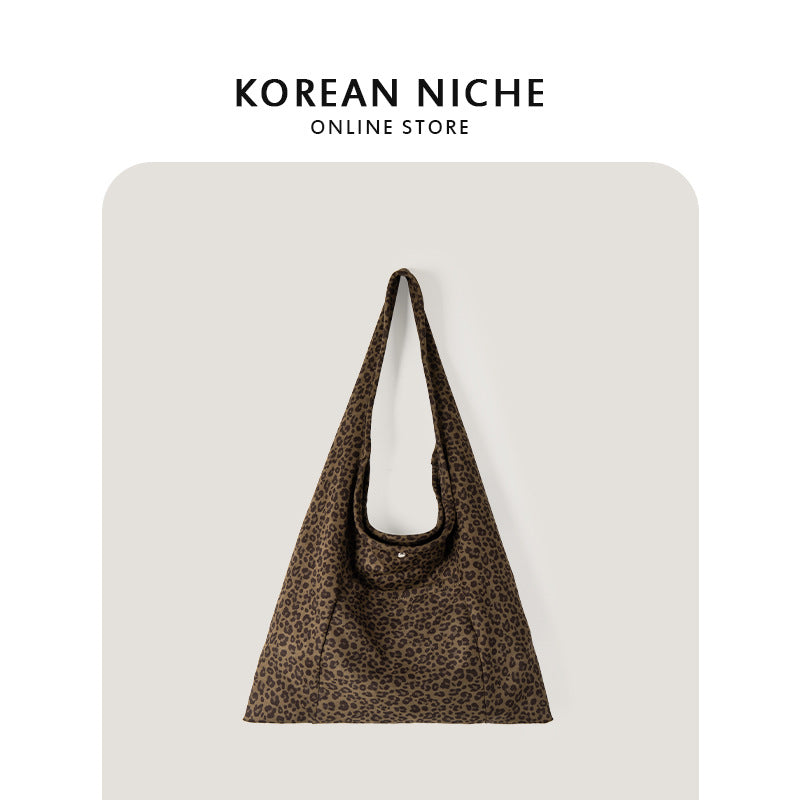 Women's Niche Leopard Print Large Capacity Easy Tote Bags