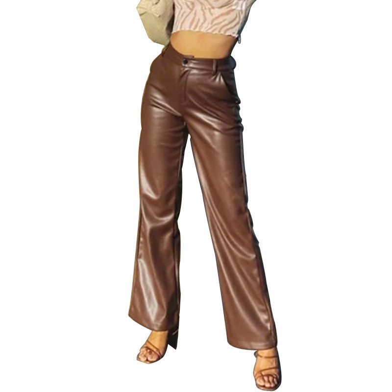 Women's High Waist Straight Casual Temperament Commute Pants