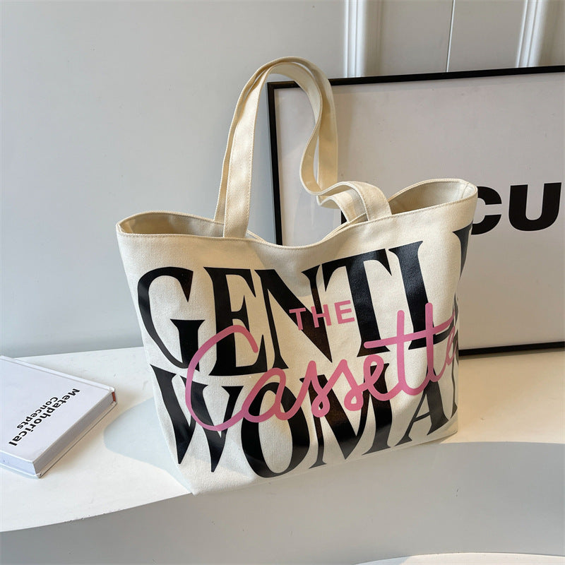 Thailand Big Letter Painted Canvas Spring Shoulder Bags
