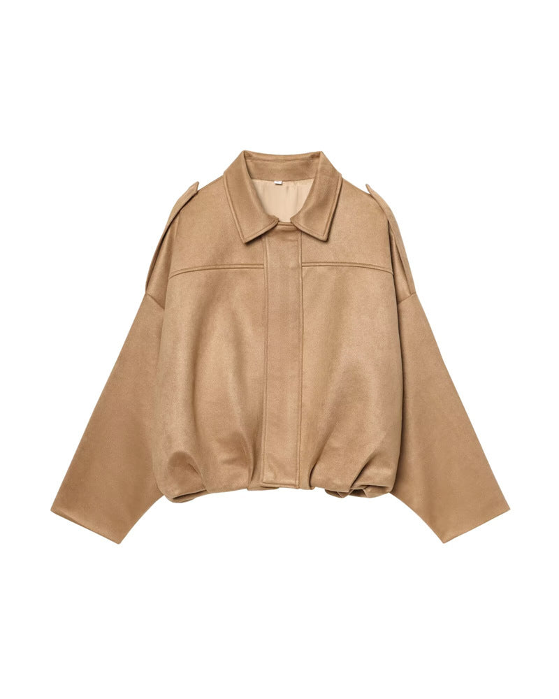 Women's Spring Casual Loose Lapels Retro Design Jackets
