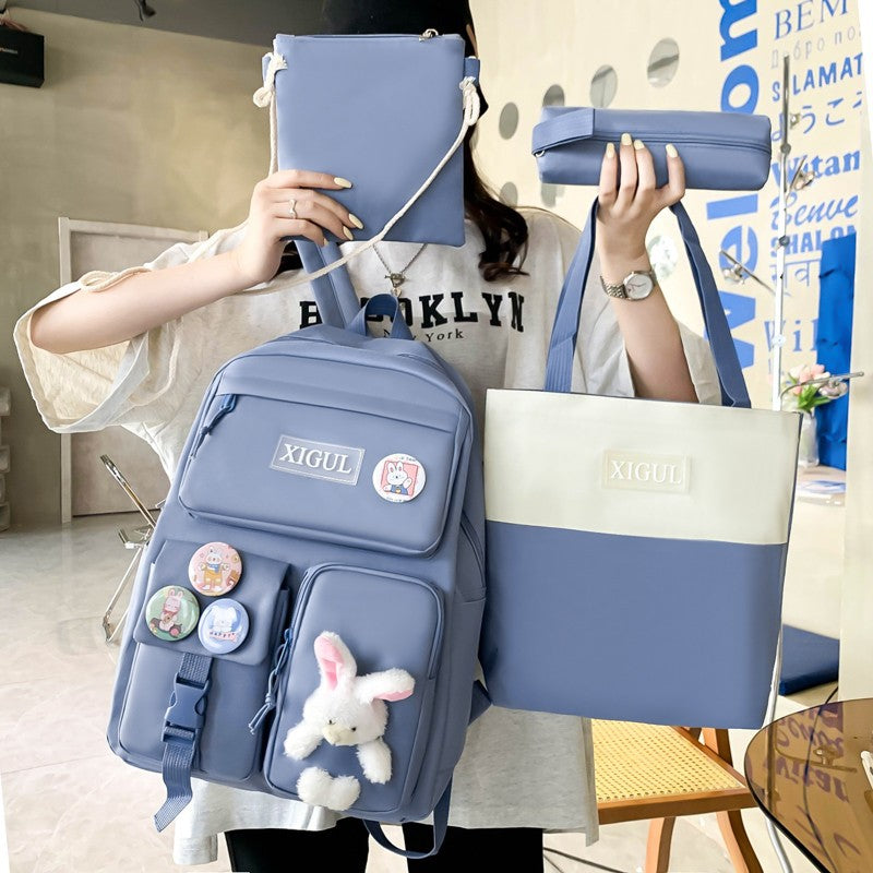 Capacity Cute Medium Size Storage Portable Middle School Students' Schoolbags