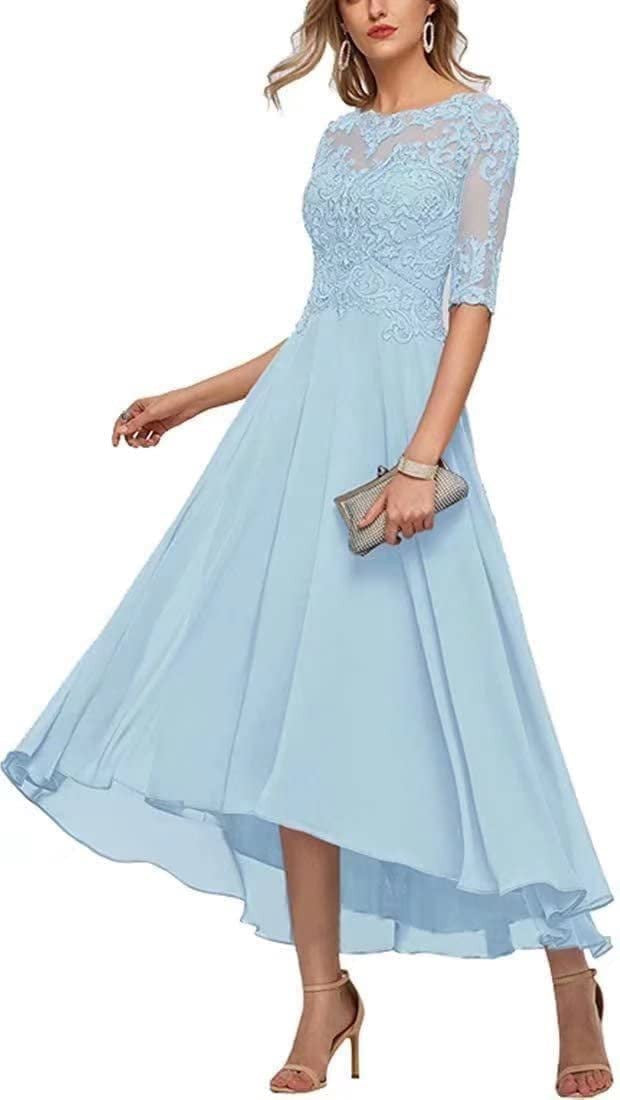 Elegant Graceful Lace Applique Half Sleeve Formal Wedding Dresses
