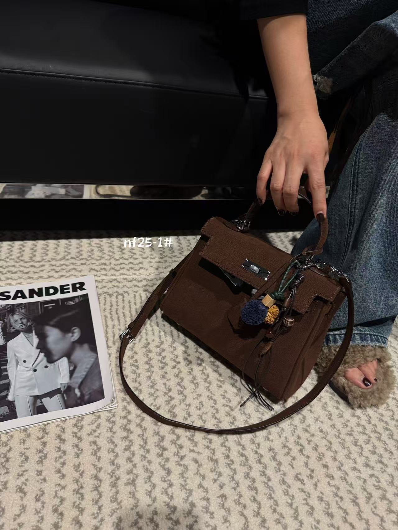 Women's High-grade Portable Kelly Matte Leather Fashion Crossbody Bags