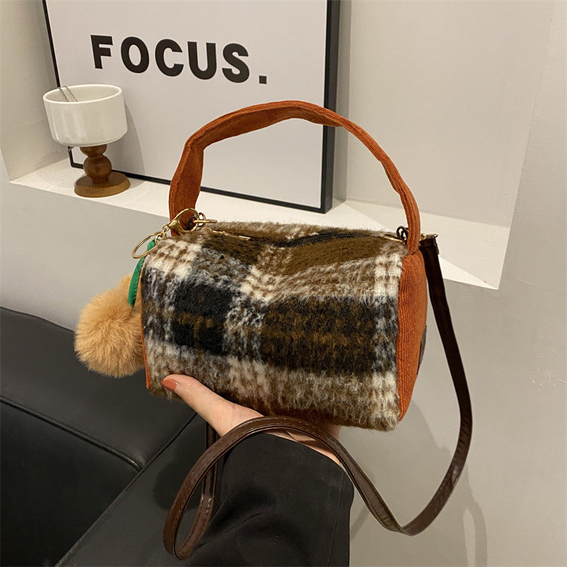 Plaid Fashion Today Popular Korean Pillow Shoulder Bags