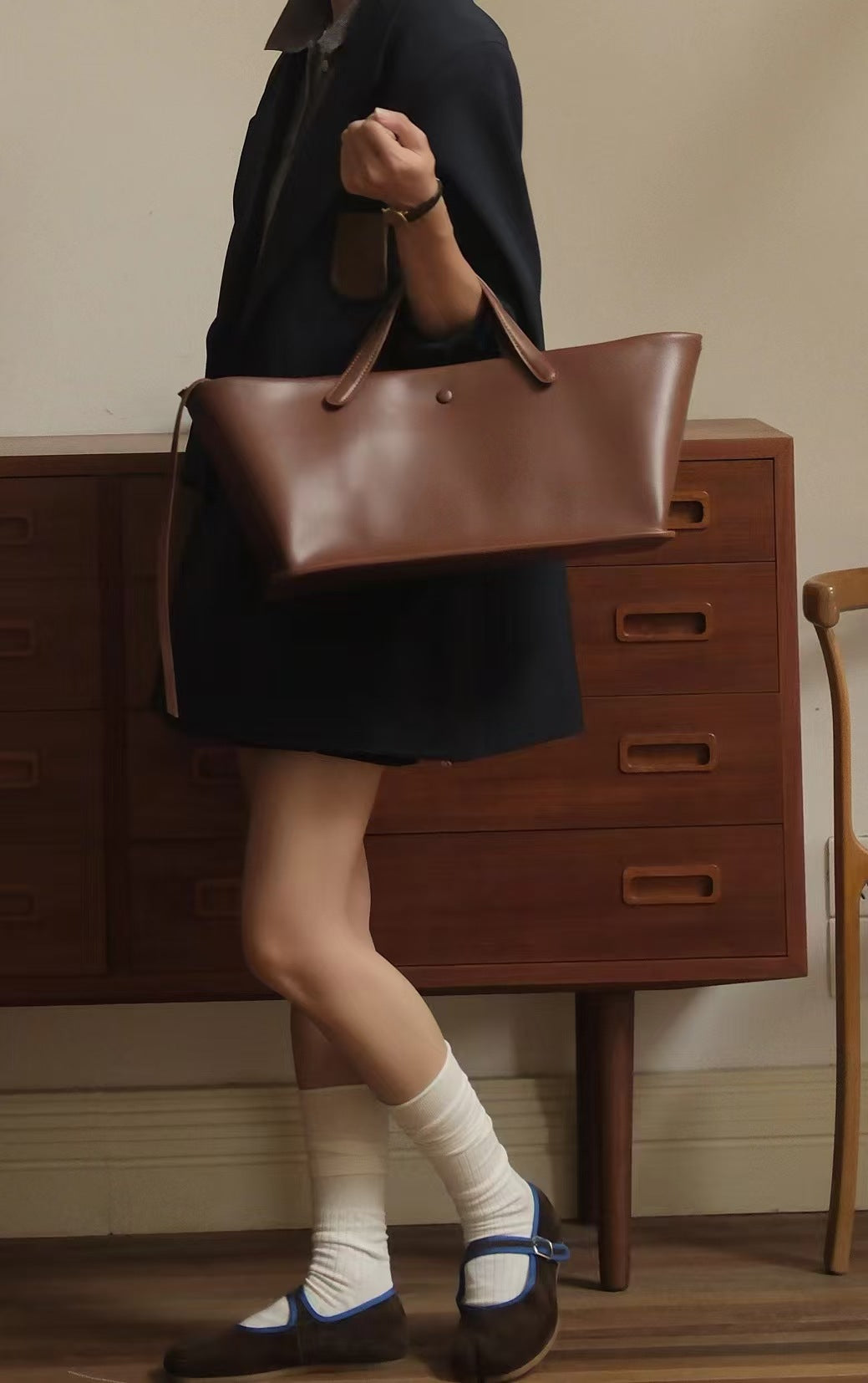 Fashion Luxury Leather Stitching Canvas Large Capacity Handbags