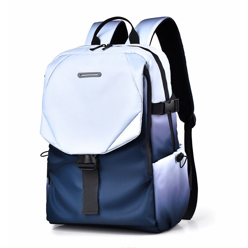 Men's Gradient Color Leisure Commute Couple Waterproof Backpacks