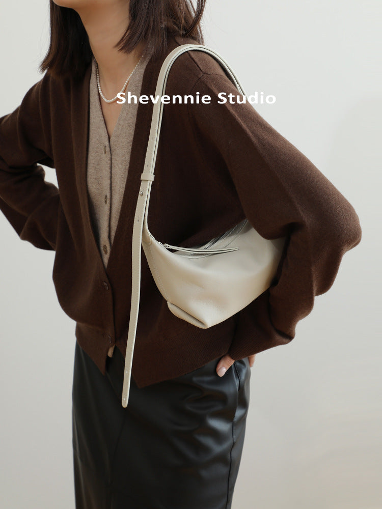 Women's Niche Cowhide Underarm One Genuine Leather Bags