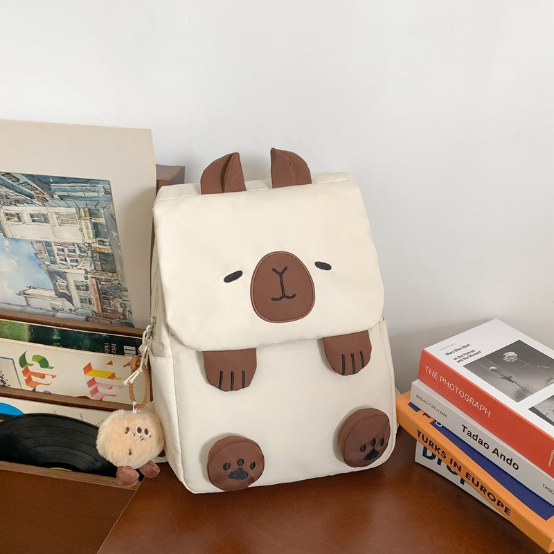 College Korean Style Capybara Leisure Class Large Backpacks