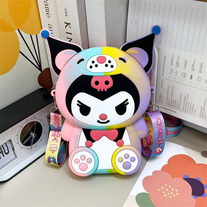 Children's Cute Clow Silicone Heart Cell Storage Children's Coin Purse