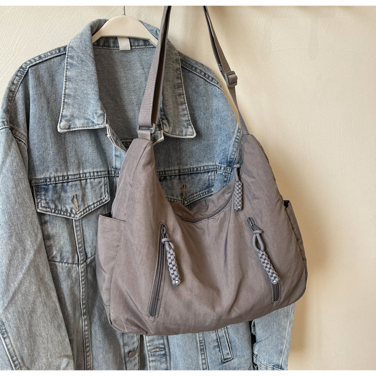 Dumpling Large Capacity Washed Cloth Female Crossbody Bags