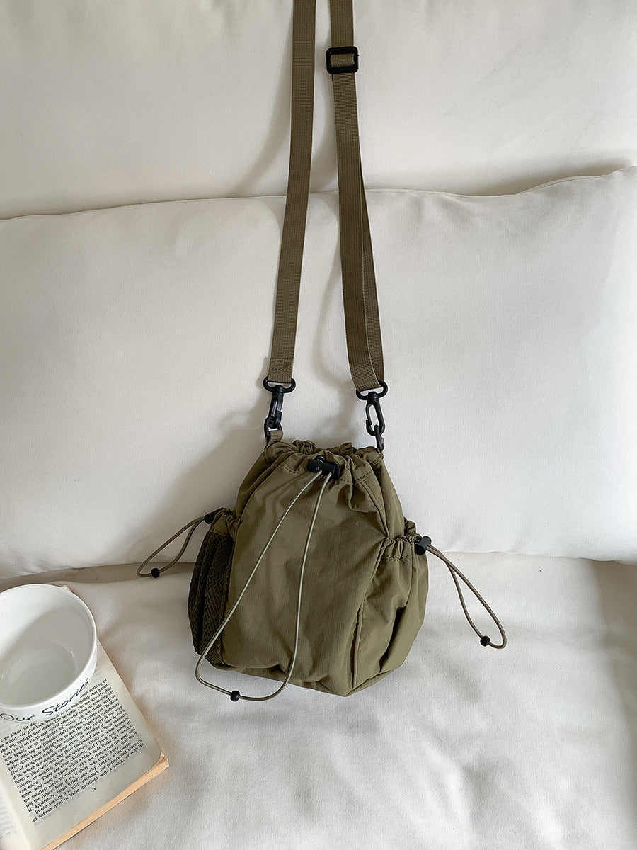Drawstring Pleated Nylon Summer Female Niche Crossbody Bags