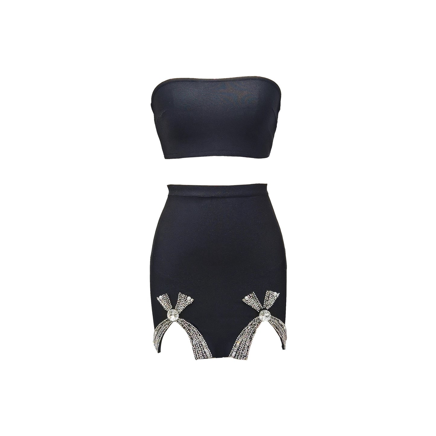 Women's Autumn Diamond Bow Sexy Tube Bandage Suits