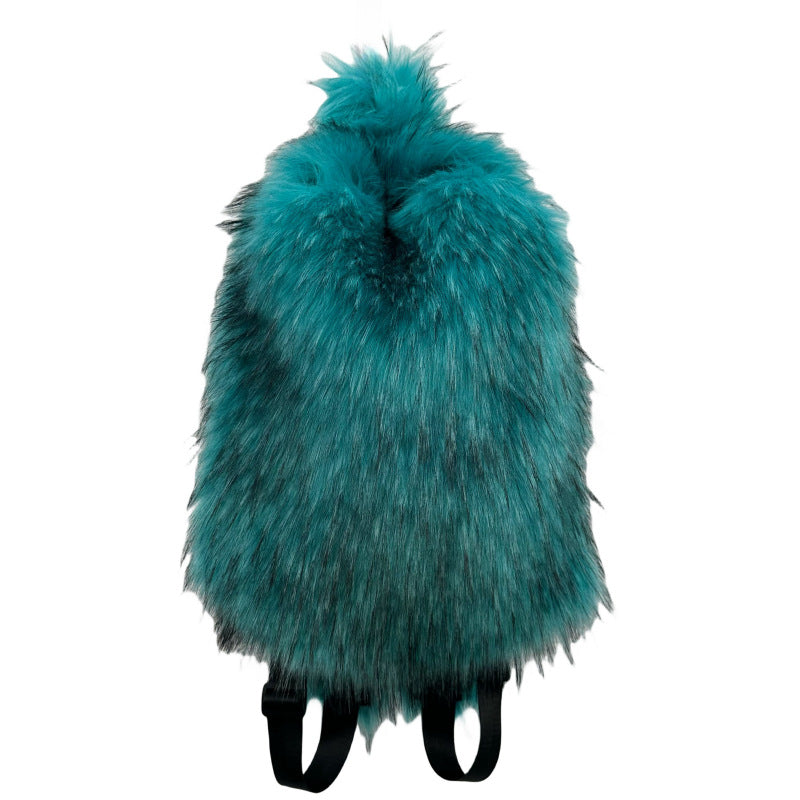 Popular Slouchy Fur Female Versatile Plush Backpacks