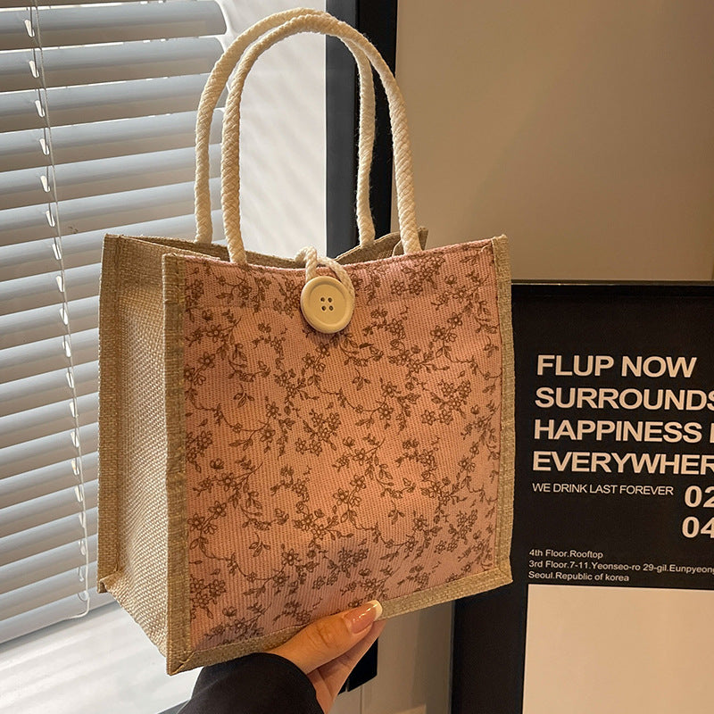 Summer French Floral Hand Lunch Box Shoulder Bags