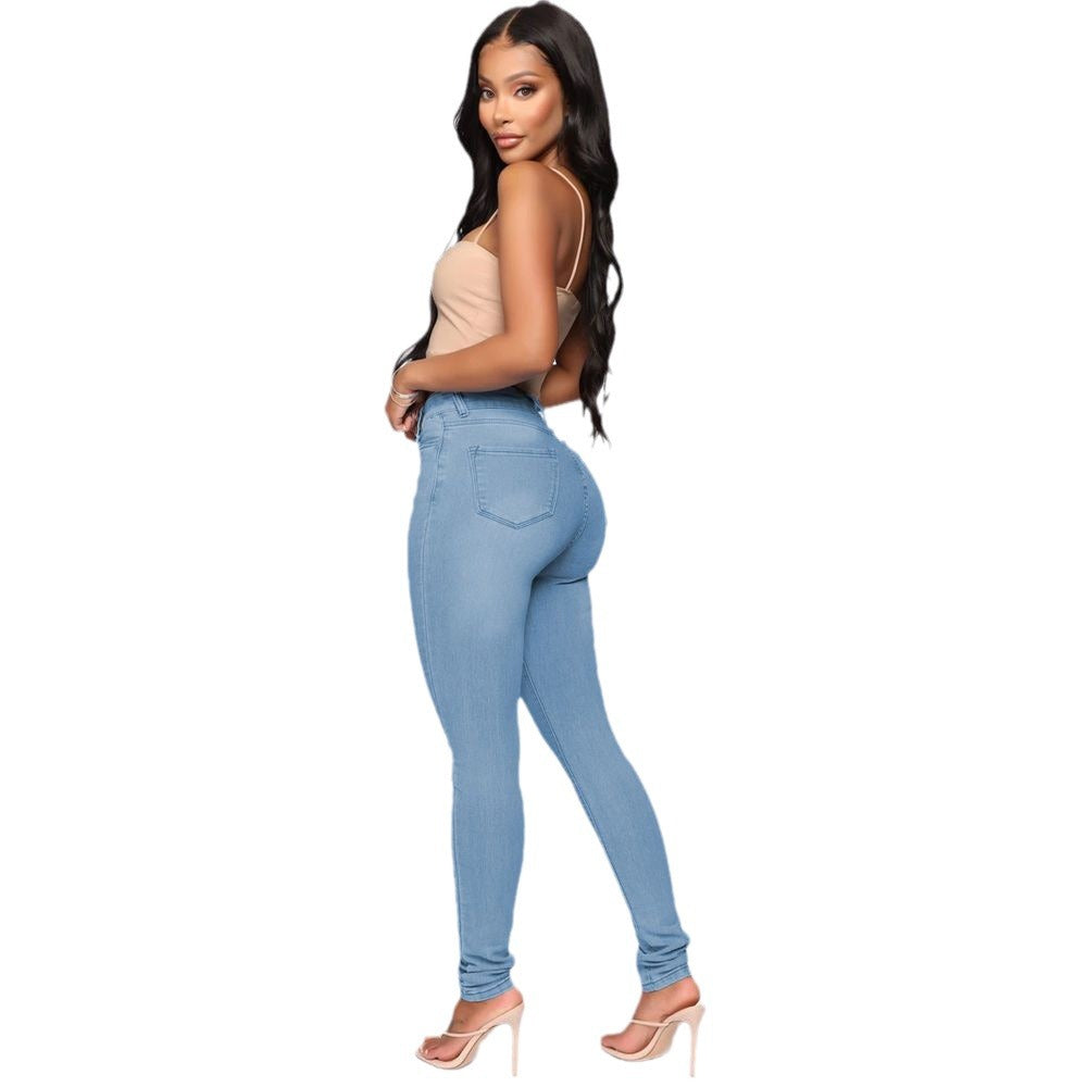 Women's Innovative Skinny Pencil Washed Stretch Jeans