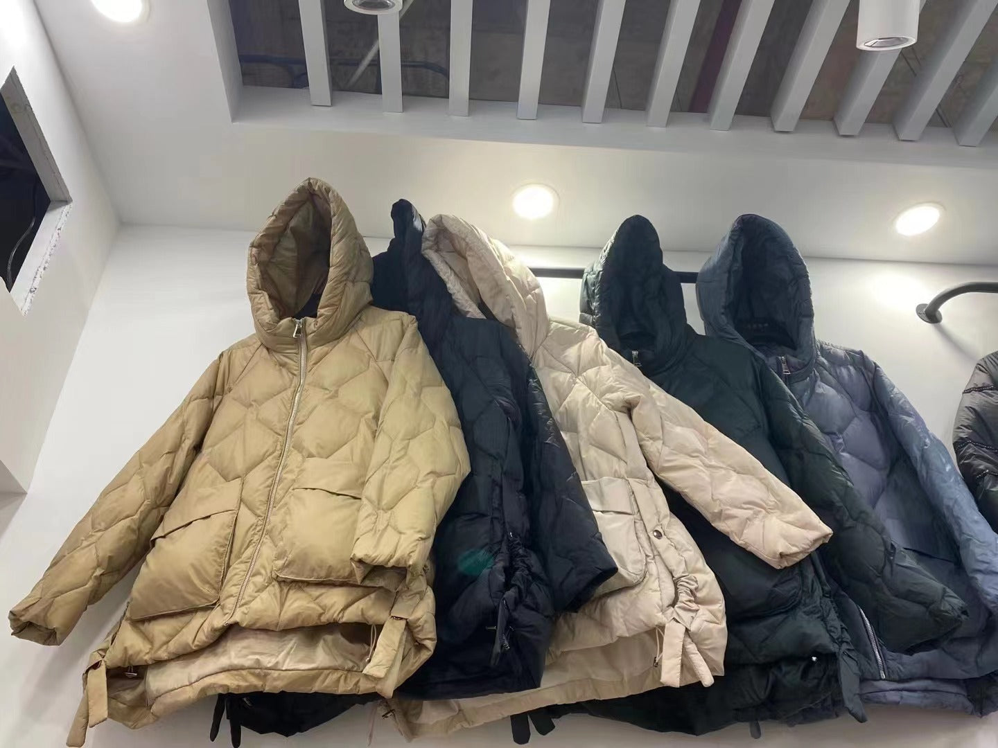 Women's Casual With Big Pockets White Duck Jackets