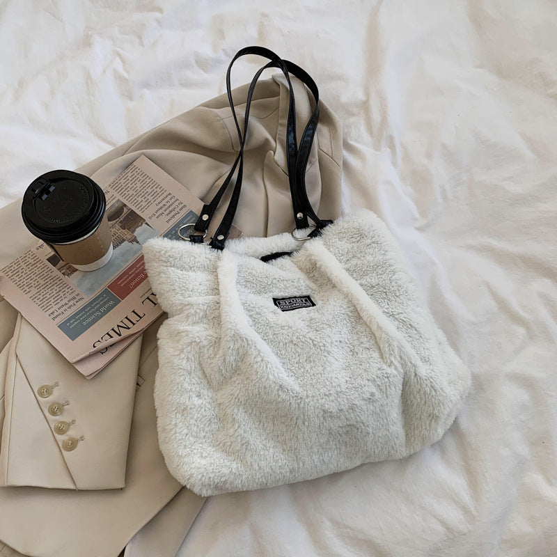 Personality Large Capacity Fur Popular Korean Shoulder Bags