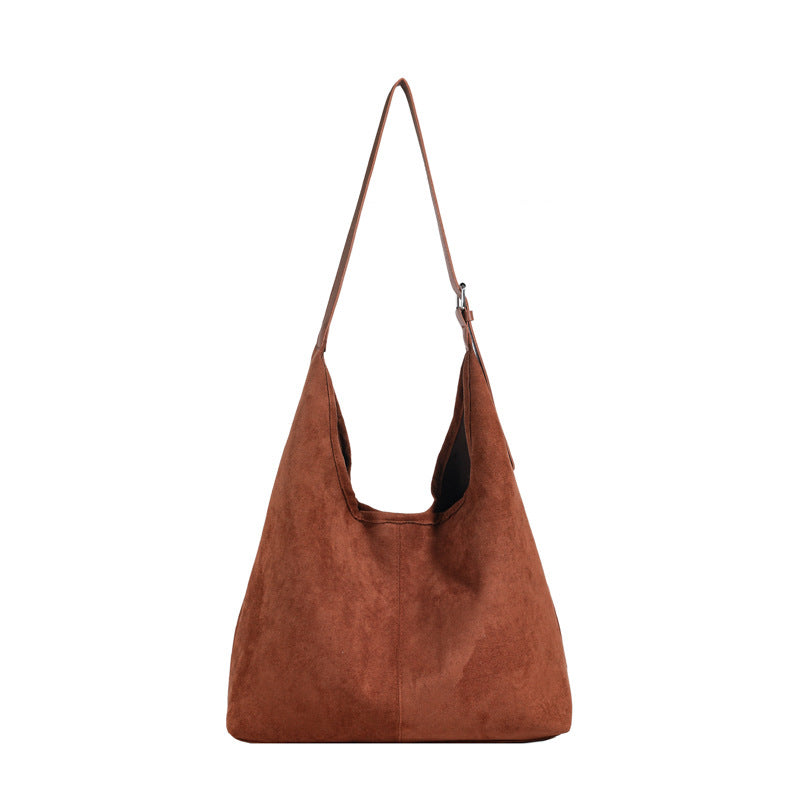 Women's Retro Leisure Commute Large Capacity Suede Bags