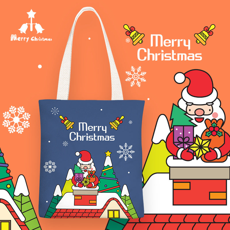 Little Christmas Fresh Canvas Female Simple Shoulder Bags