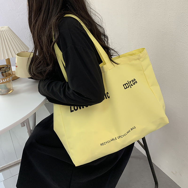 Letter Printed Cloth Cover Large Capacity Shoulder Bags