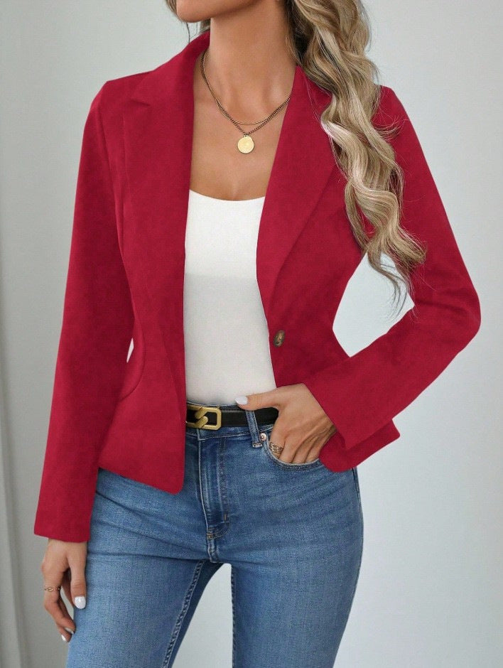 Women's Autumn Solid Color Slim Fit Business Advanced Long Blazers