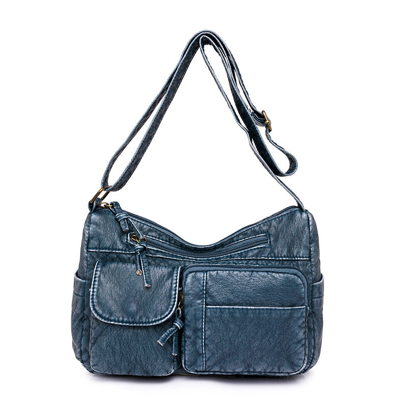 Women's Soft Leather Solid Color Urban Simple Shoulder Bags